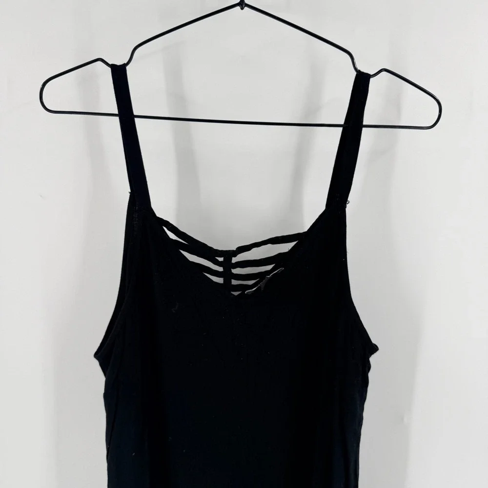 MSK Black Wide Leg Jumpsuit‎ Size L Strappy Cage Neck Sleeveless Boho Elevated